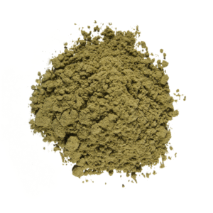 Tip quality hemp powder in white background